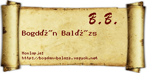 Bogdán Balázs névjegykártya