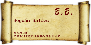 Bogdán Balázs névjegykártya